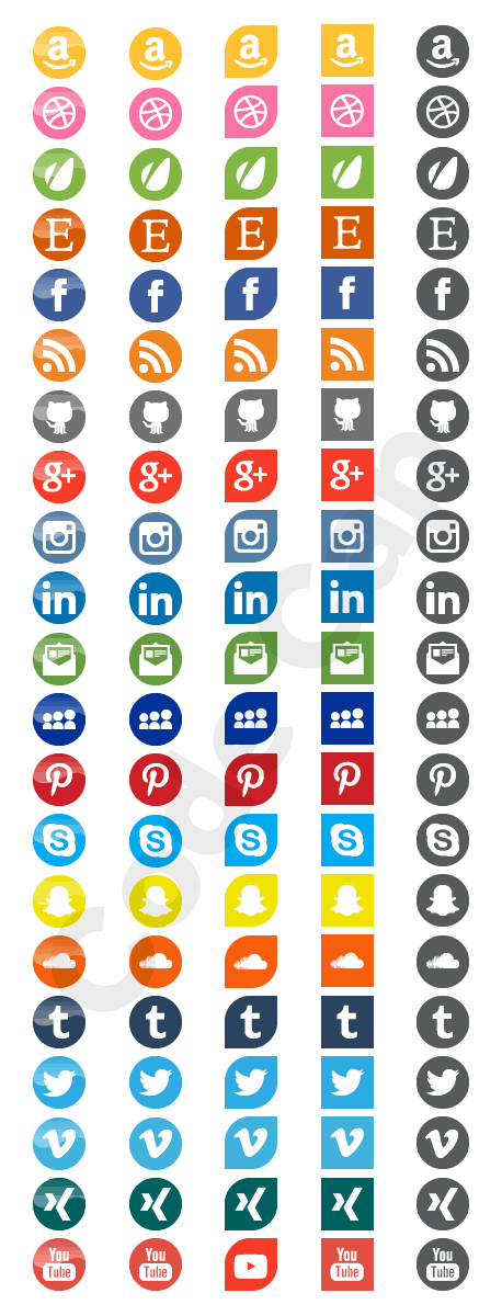 Social Media Vector Buttons / Icons for Shopware (Facebook, Twitter